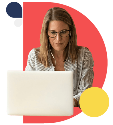 Woman Working on Taxes on Laptop